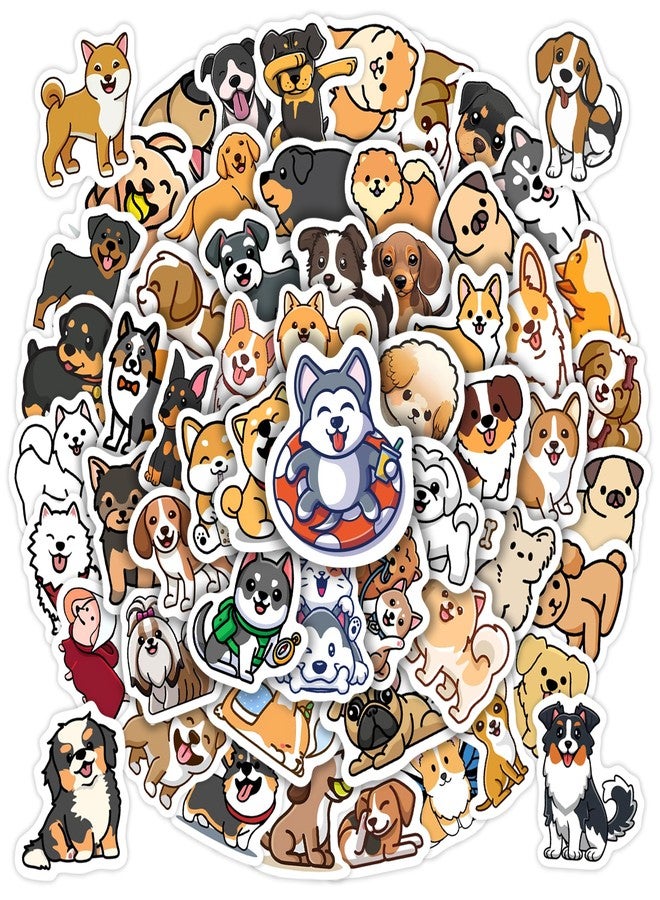 Robmoda 65 Pcs Cute Dogs Water Bottle Stickers for Kids, Vinyl Waterproof Animal Decals for Classroom School, Students Teachers Supplies Prizes for Kids Teen Girls - Image 1